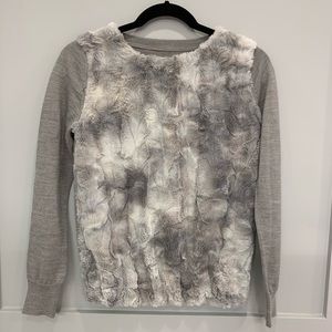 Grey furry long sleeve top
